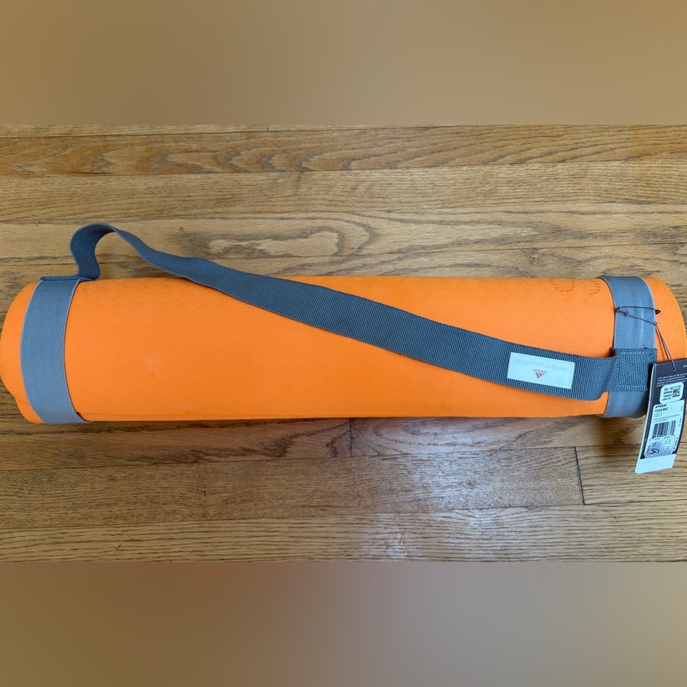 Stella McCartney Adidas Yoga Mat W/Carry Strap Womens Orange Deep Lavender New